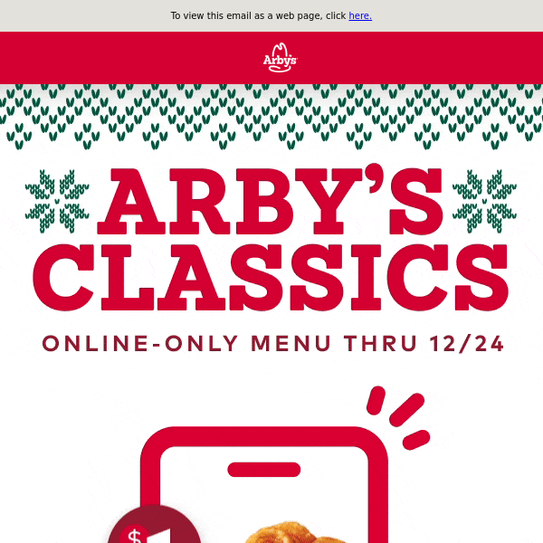 Arby's Classics $4 or less thru 12/24 🎁