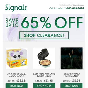 Up to 65% Off! Shop Our Clearance.