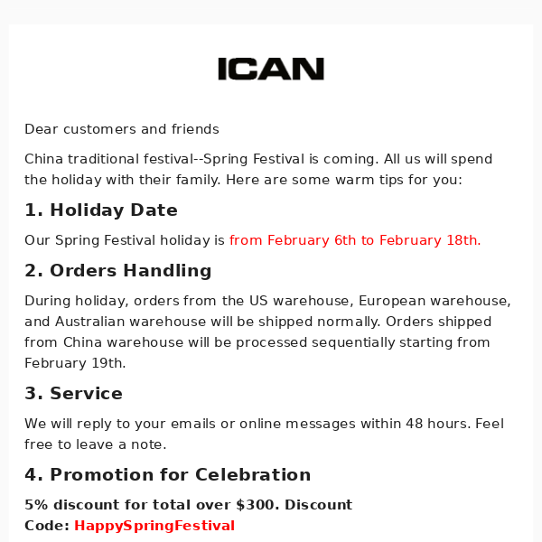 ICAN Cycling-Happy Spring Festival-5% OFF