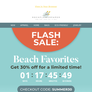 FLASH SALE: 30% Off Beach Favorites! 🏖️