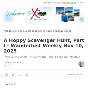 A Hoppy Scavenger Hunt, Part I - Wanderlust Weekly Nov 10, 2023