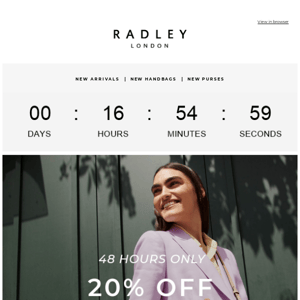 Time is ticking on 20% off everything