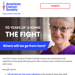 American Cancer Society, this special day is nearly over