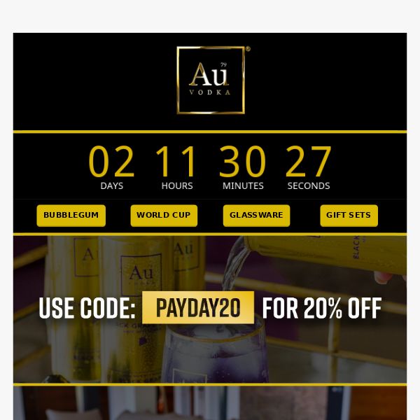 20% Payday Discount Ends Soon Au Vodka 🏆