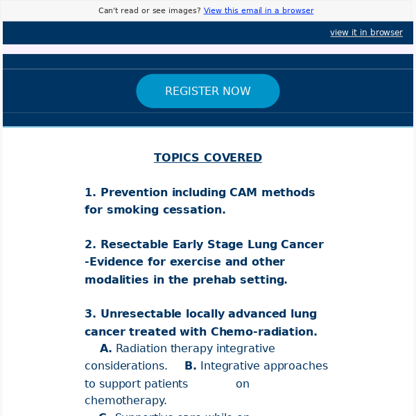 UPCOMING WEBINAR - Integrative Approach to Lung Cancer Care 
