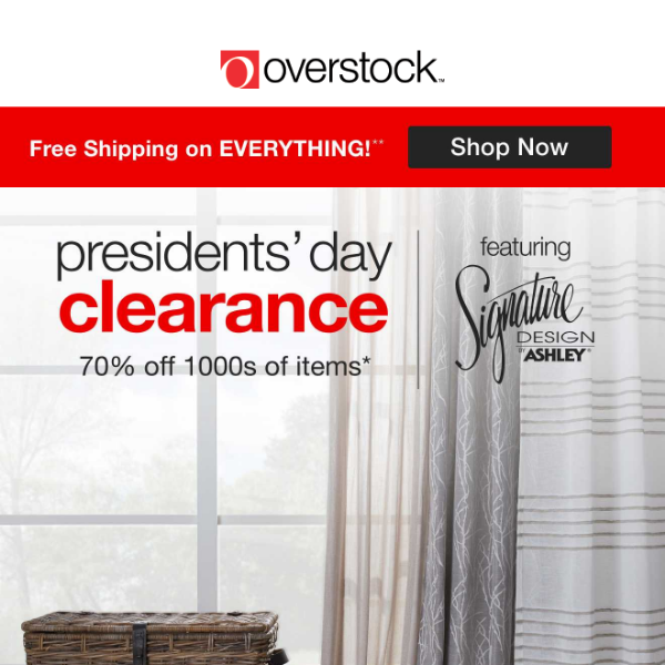 Overstock Presidents' Day clearance sale: Save up to 70% at Overstock