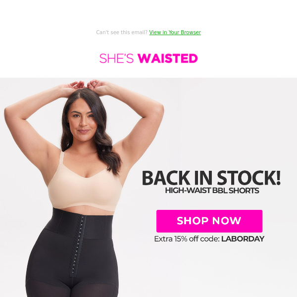 BACK IN STOCK! High-Waist BBL Shorts - She's Waisted
