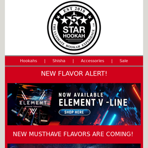 New ELEMENT V-Line Flavors!! 15%OFF
