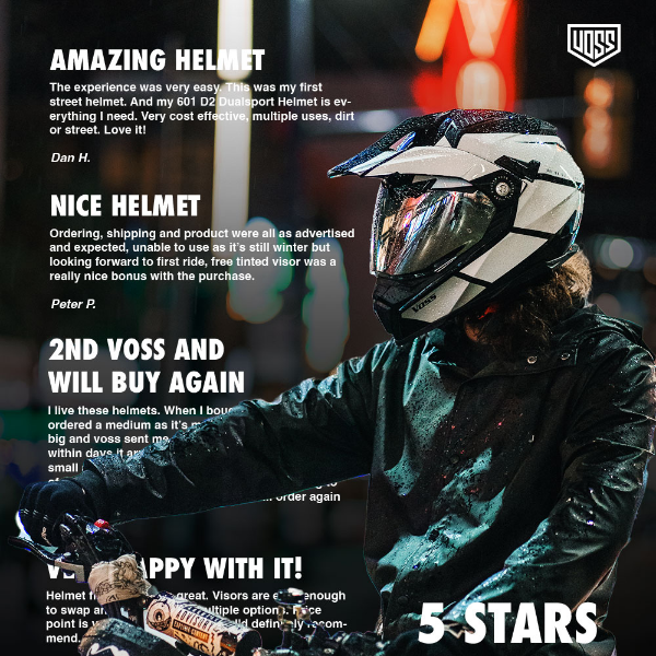 See what people are saying about the 601 D2 Dual Sport - Voss Helmets