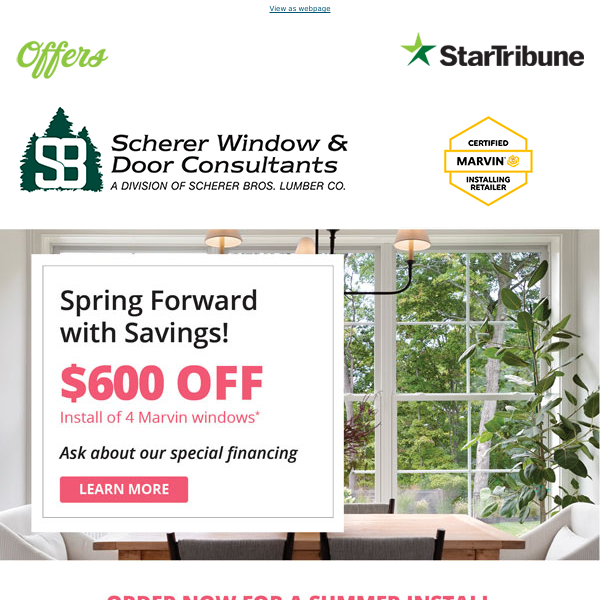 Save on Marvin Window Install for Summer!