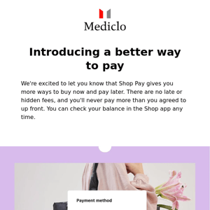 Now you can buy now and pay later with Shop Pay!