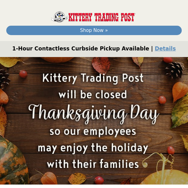 Happy Thanksgiving from Kittery Trading Post