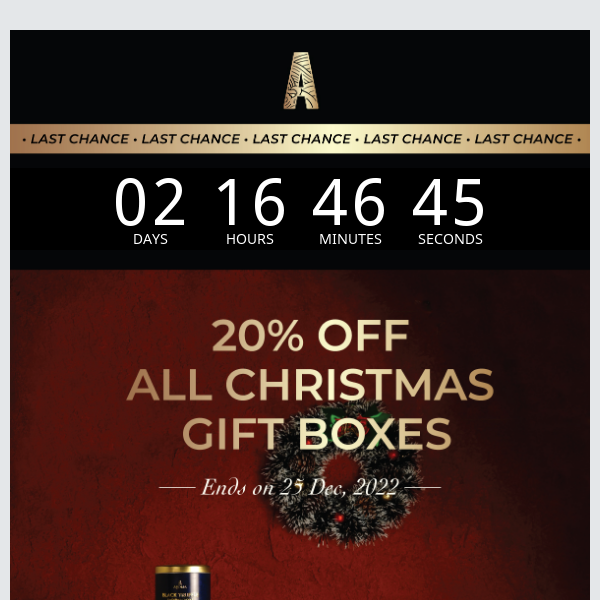 Last 3 Days ⏳ Up to 20% Off All Gift Boxes 🎁🎄