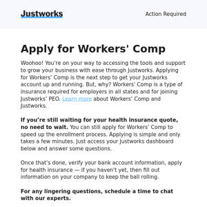 [Action Required] Get set up with Justworks