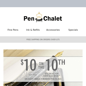 It's 10 for the 10th at Pen Chalet!