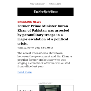 Breaking News: Imran Khan, Pakistan’s ex-leader, is arrested