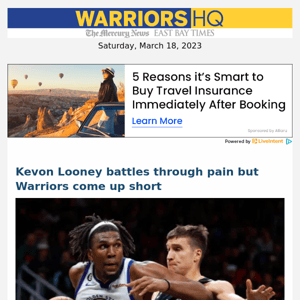 Kevon Looney battles through pain but Warriors come up short