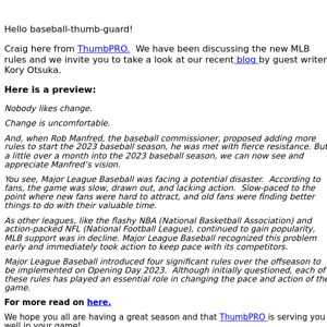 ThumbPRO Breaks Down MLB's 4 New Rules👍