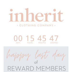 Inherit Co, you've got one more day to get your FREE Inherit Tumbler!