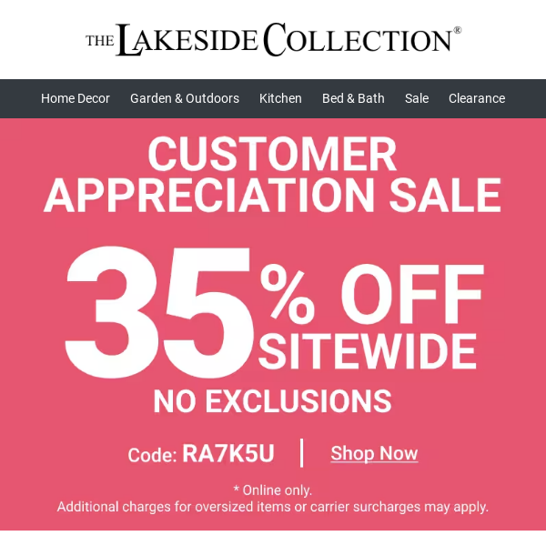 35% off Sitewide Going on Now!