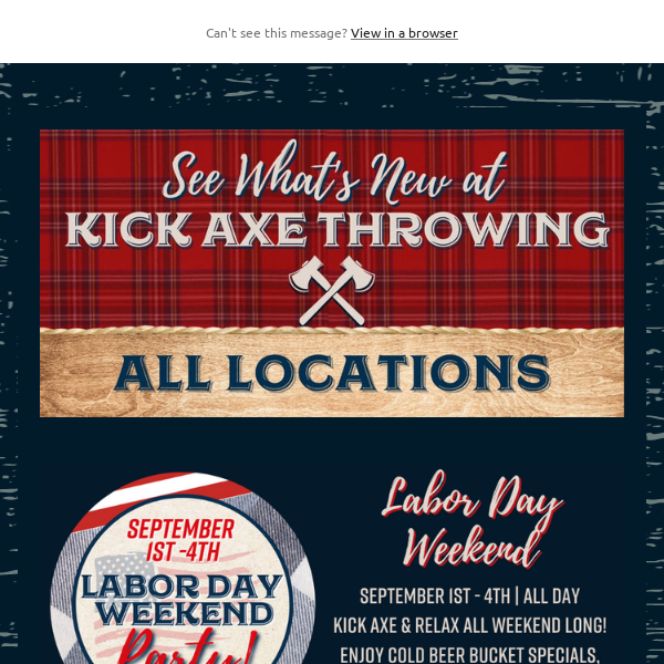 🪓Swing into Fun this Labor Day Weekend at Kick Axe Throwing!⭐️