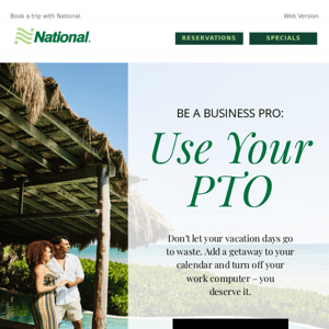 Start writing your out-of-office email, National Car Rental