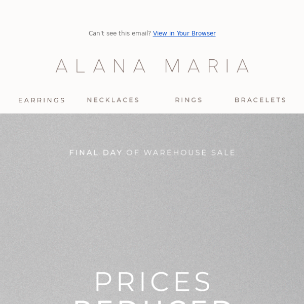 FINAL DAY OF WAREHOUSE SALE + PRICES REDUCED ⚡