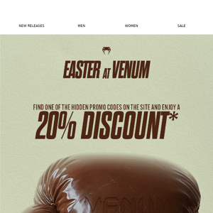 It's an egg hunt at Venum!🐣 20% off EVERYTHING*