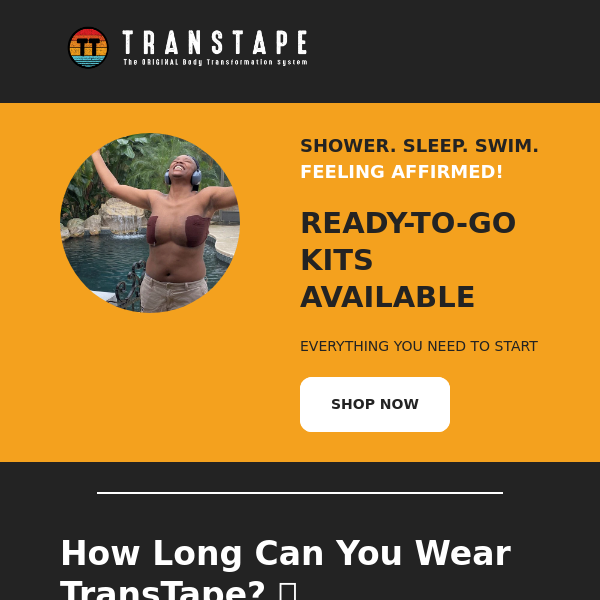 Pre-Made Kits  🛌 sleep 🛀 shower 🏊‍♂️ swim