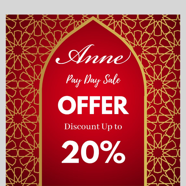 RECEIVE 20% off your order - Anne Beauty Payday Sale