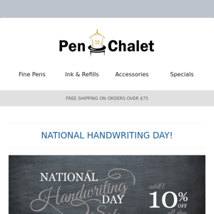 Celebrate National Handwriting Day with Great Deals!