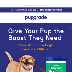 Prime Day savings on PupGrade!