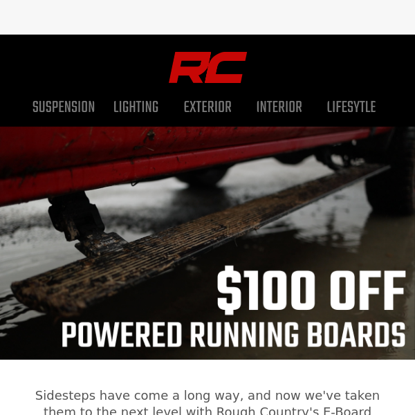 $100 Off Powered Running Boards