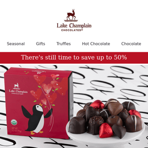 Save up to 50% on select chocolates!