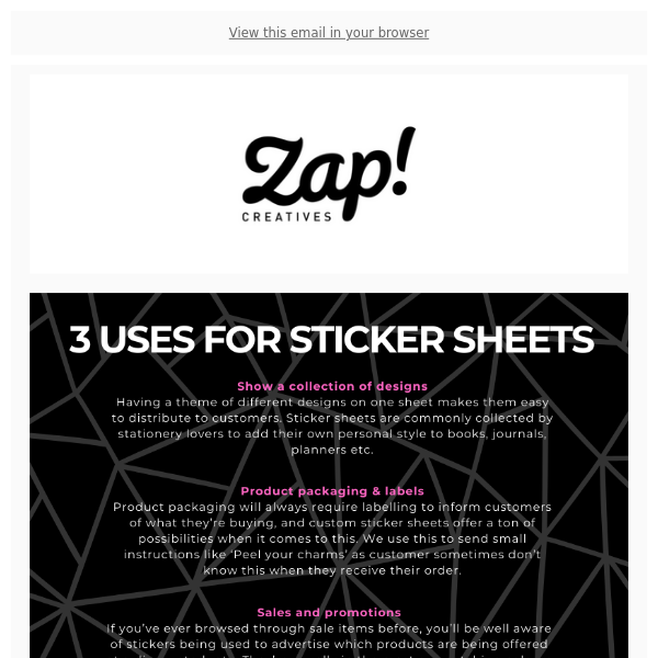 Custom Sticker Sheets, Zap! Creatives