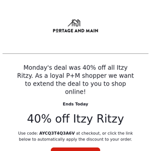 ⬛ Last Chance For 40% Off Itzy Ritzy  ⬛ Black Friday