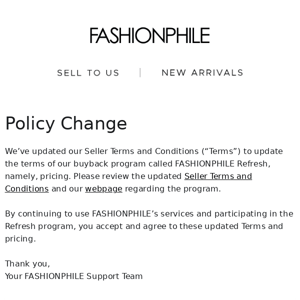 Policy Change Notice