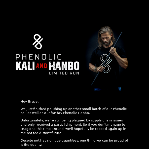 Small Run of Phenolic Kali & Hanbo