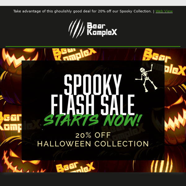 ☠️ Spooktacular Savings: 20% FLASH SALE Starts Now