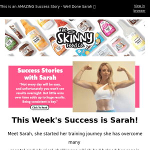 This Weeks Success Story is Sarah