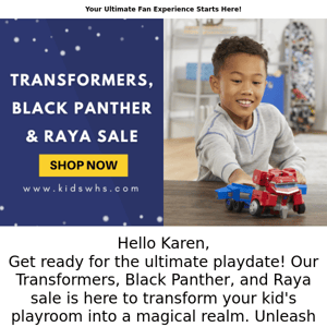 Transformers, Black Panther, and Raya Sale