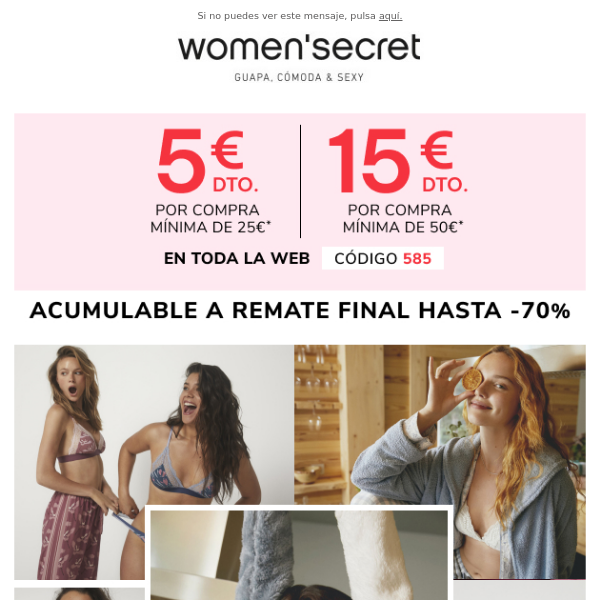 Llévate hasta 15€ de dto. 💸 ¡Hasta -70% REMATE!