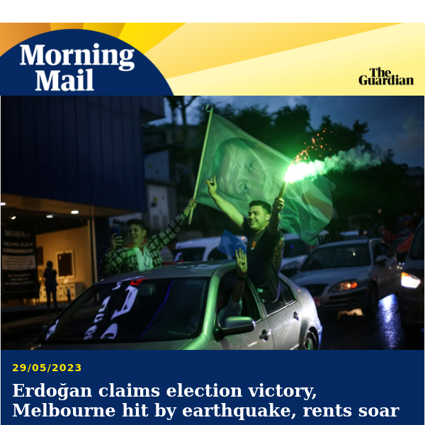 Erdoğan claims victory in Turkish election | Morning Mail from Guardian Australia