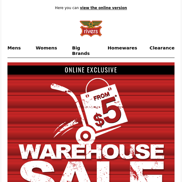 Warehouse Sale BEST SELLERS From $5*