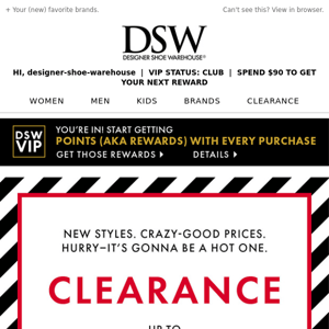 Inside: clearance prices to make you smile.