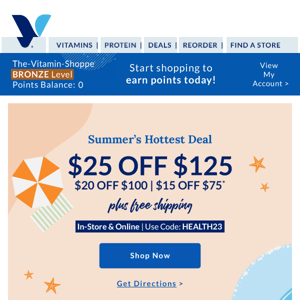 The Vitamin Shoppe: Up to $25 off is calling your name