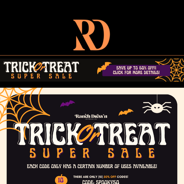 Trick Or Treat Super Sale! 👻🎃🧡🖤