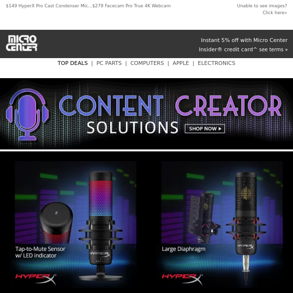 $109 HyperX QuadCast S RGB USB Condenser Mic! $119 StreamCam Plus