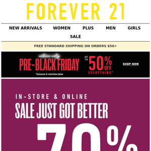 Up to 70% Off Markdowns!