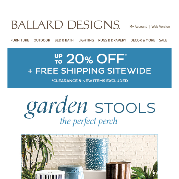 Garden stools: Up to 20% off + free shipping